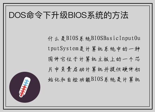 DOS命令下升级BIOS系统的方法